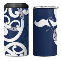 New Zealand Maori Mo Bros 4 in 1 Can Cooler Tumbler Blue Ribbon With Koru Kowhaiwhai LT7 One Size: 16 oz Blue - Polynesian Pride
