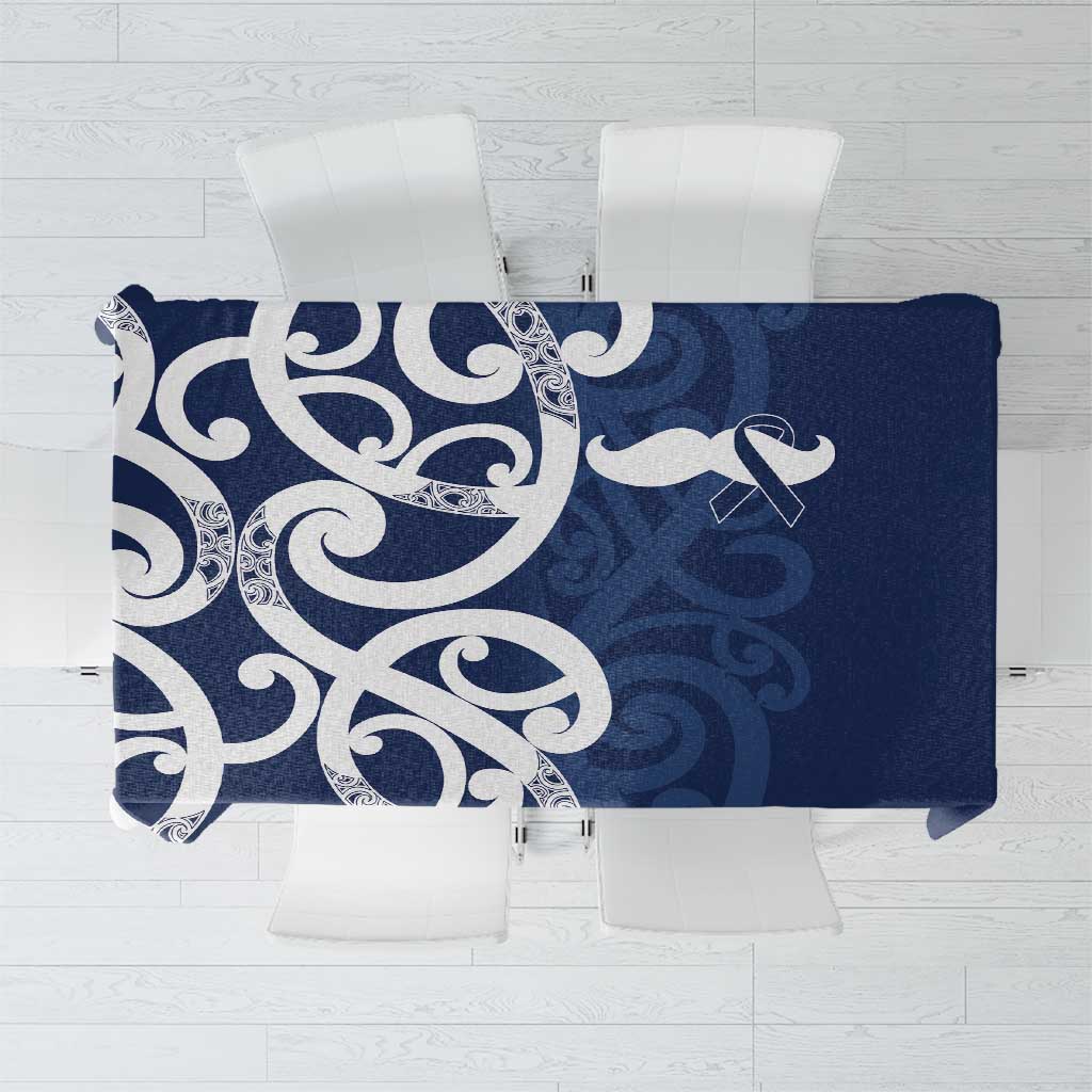 New Zealand Maori Mo Bros Tablecloth Blue Ribbon With Koru Kowhaiwhai - Polynesian Pride