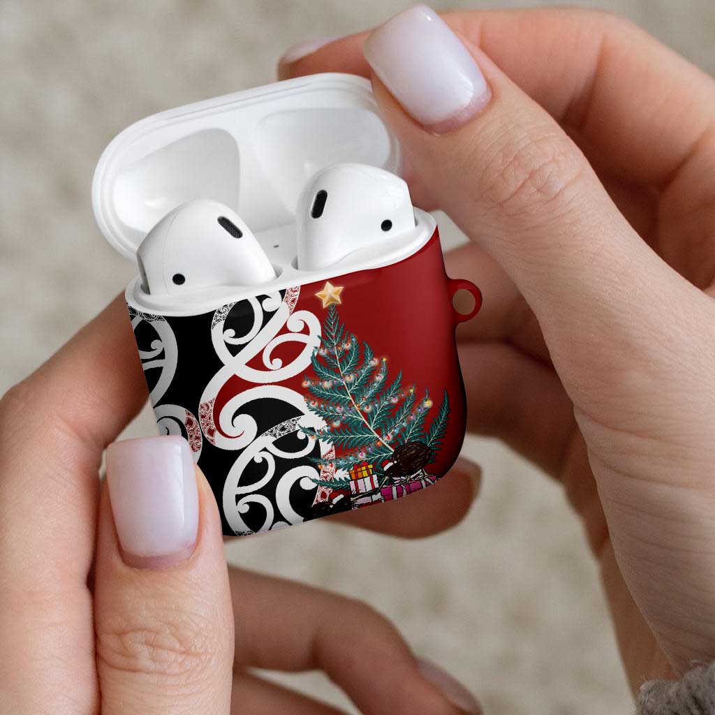 New Zealand Silver Fern Christmas Tree AirPods Case Meri Kirihimete - Polynesian Pride