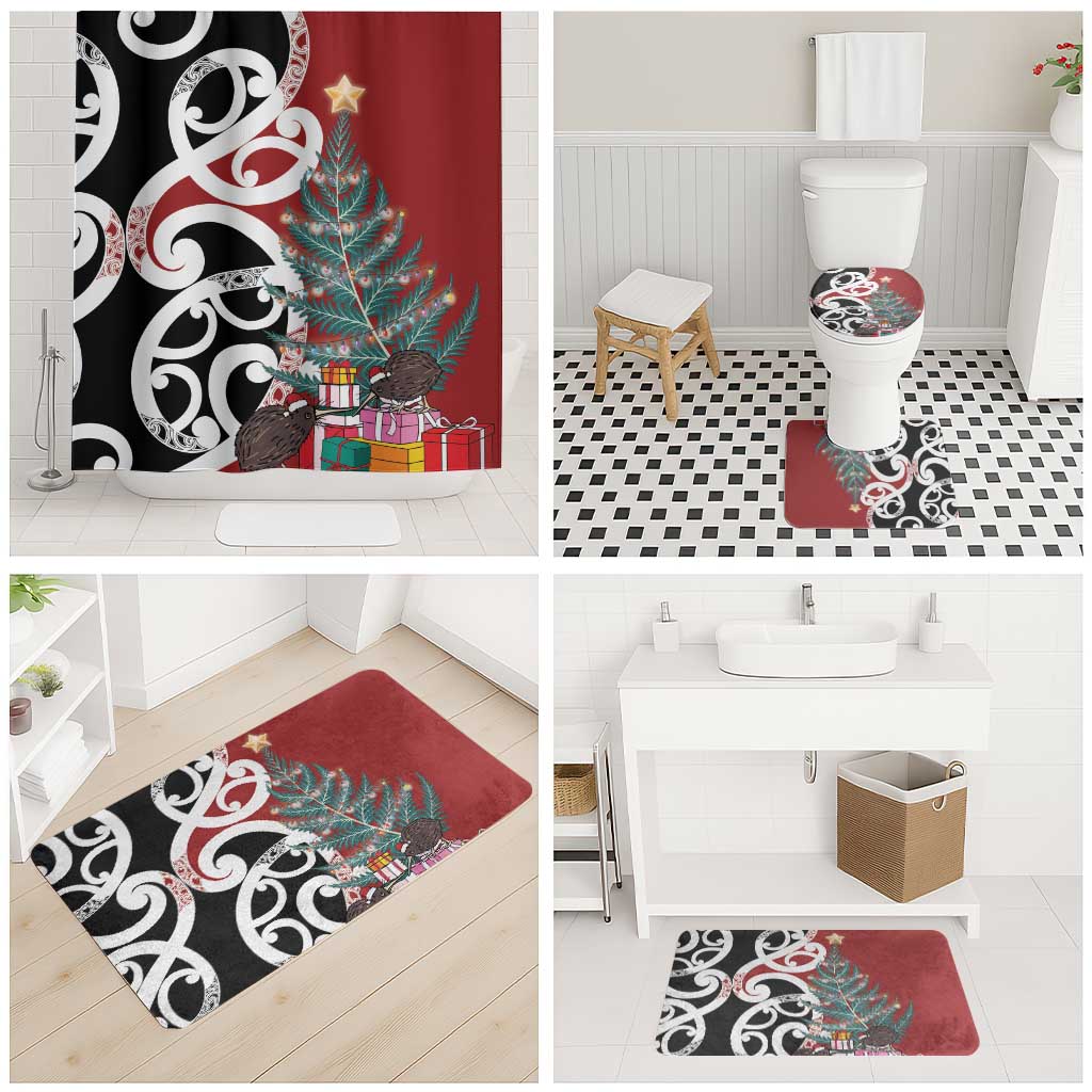 New Zealand Silver Fern Christmas Tree Bathroom Set Meri Kirihimete - Polynesian Pride