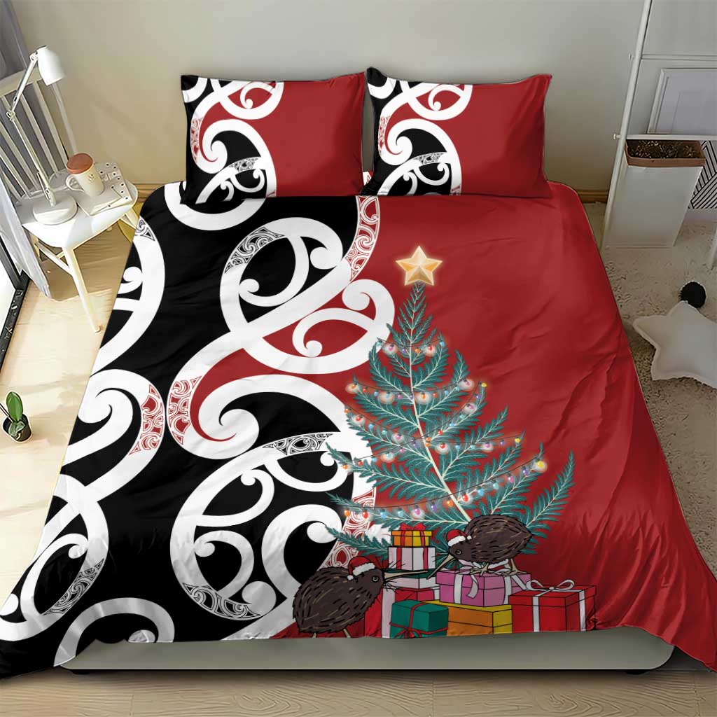 New Zealand Silver Fern Christmas Tree Bedding Set Meri Kirihimete LT7 - Polynesian Pride