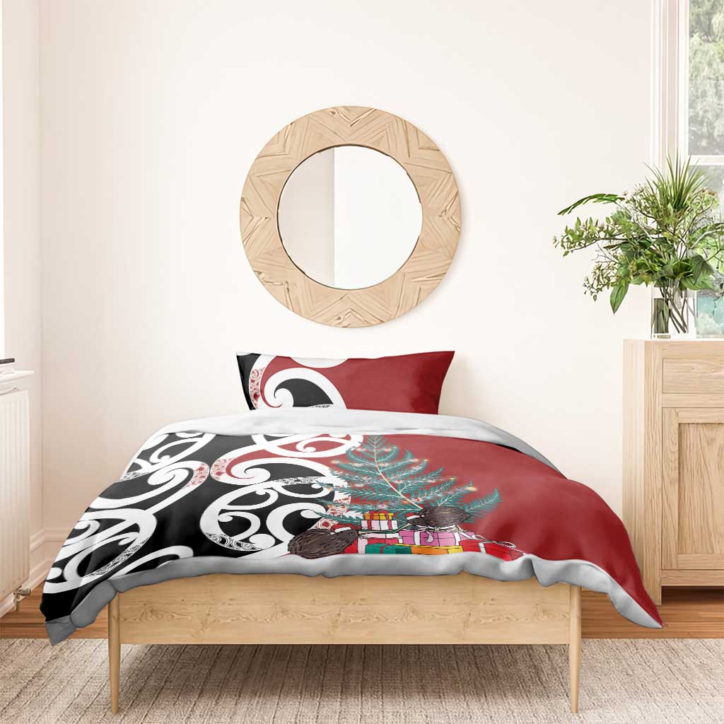 New Zealand Silver Fern Christmas Tree Bedding Set Meri Kirihimete LT7 - Polynesian Pride