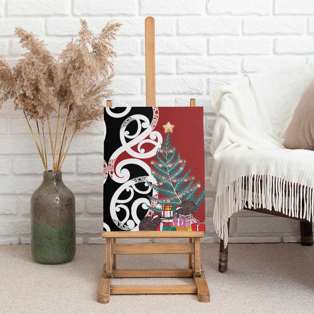 New Zealand Silver Fern Christmas Tree Canvas Wall Art Meri Kirihimete - Polynesian Pride