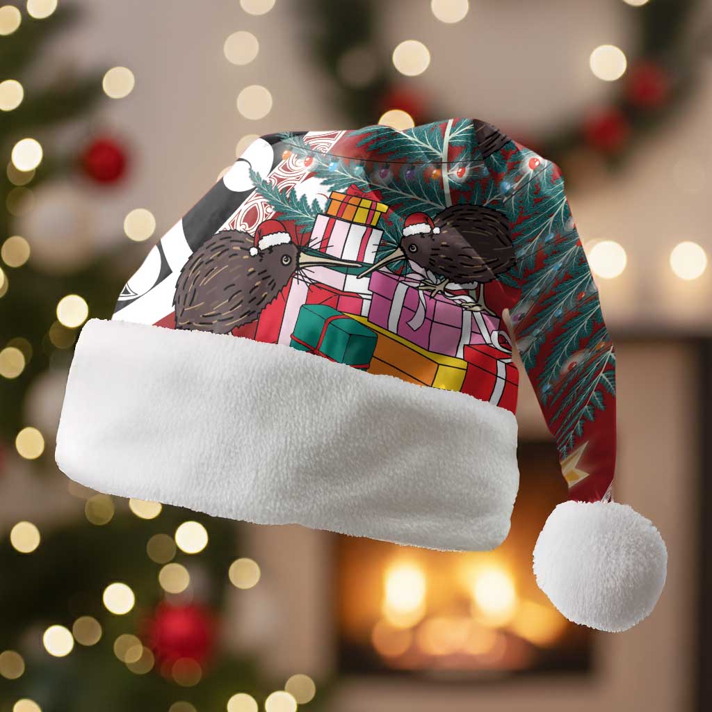 New Zealand Silver Fern Christmas Tree Christmas Santa Hat Meri Kirihimete - Polynesian Pride