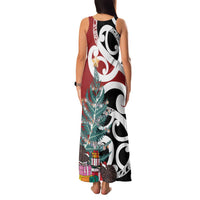 New Zealand Silver Fern Christmas Tree Family Matching Tank Maxi Dress and Hawaiian Shirt Meri Kirihimete LT7 - Polynesian Pride