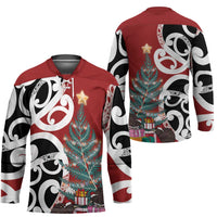 New Zealand Silver Fern Christmas Tree Hockey Jersey Meri Kirihimete - Polynesian Pride
