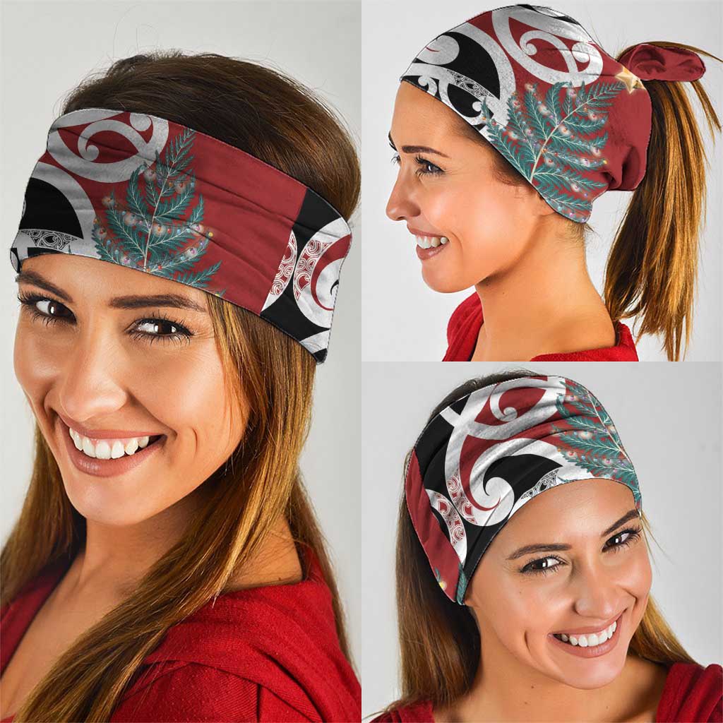 New Zealand Silver Fern Christmas Tree Neck Gaiter Meri Kirihimete - Polynesian Pride