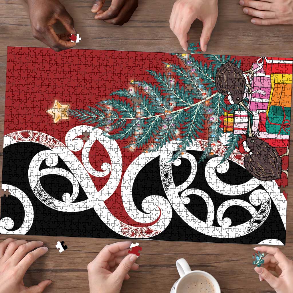 New Zealand Silver Fern Christmas Tree Puzzle Meri Kirihimete - Polynesian Pride