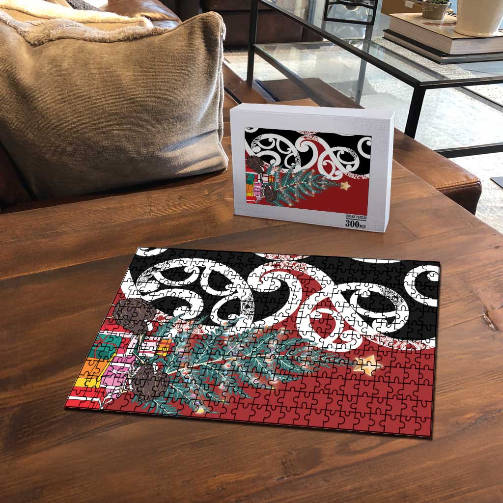 New Zealand Silver Fern Christmas Tree Puzzle Meri Kirihimete - Polynesian Pride