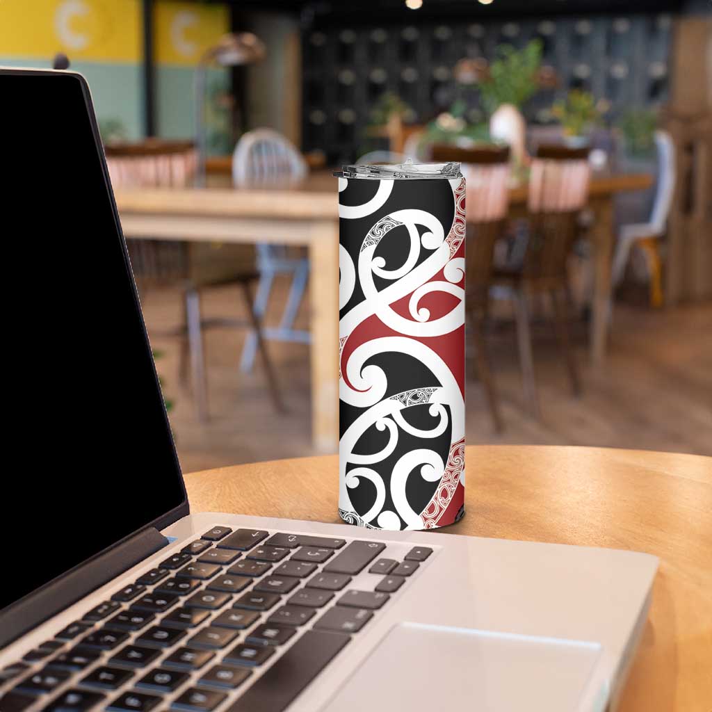 New Zealand Silver Fern Christmas Tree Skinny Tumbler Meri Kirihimete LT7 - Polynesian Pride
