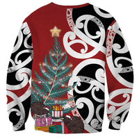 New Zealand Silver Fern Christmas Tree Sweatshirt Meri Kirihimete - Polynesian Pride