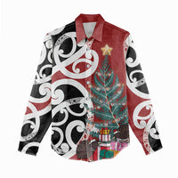 New Zealand Silver Fern Christmas Tree Women Casual Shirt Meri Kirihimete LT7 - Polynesian Pride
