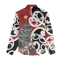 New Zealand Silver Fern Christmas Tree Women Casual Shirt Meri Kirihimete LT7 - Polynesian Pride