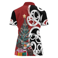 New Zealand Silver Fern Christmas Tree Women Polo Shirt Meri Kirihimete LT7 - Polynesian Pride