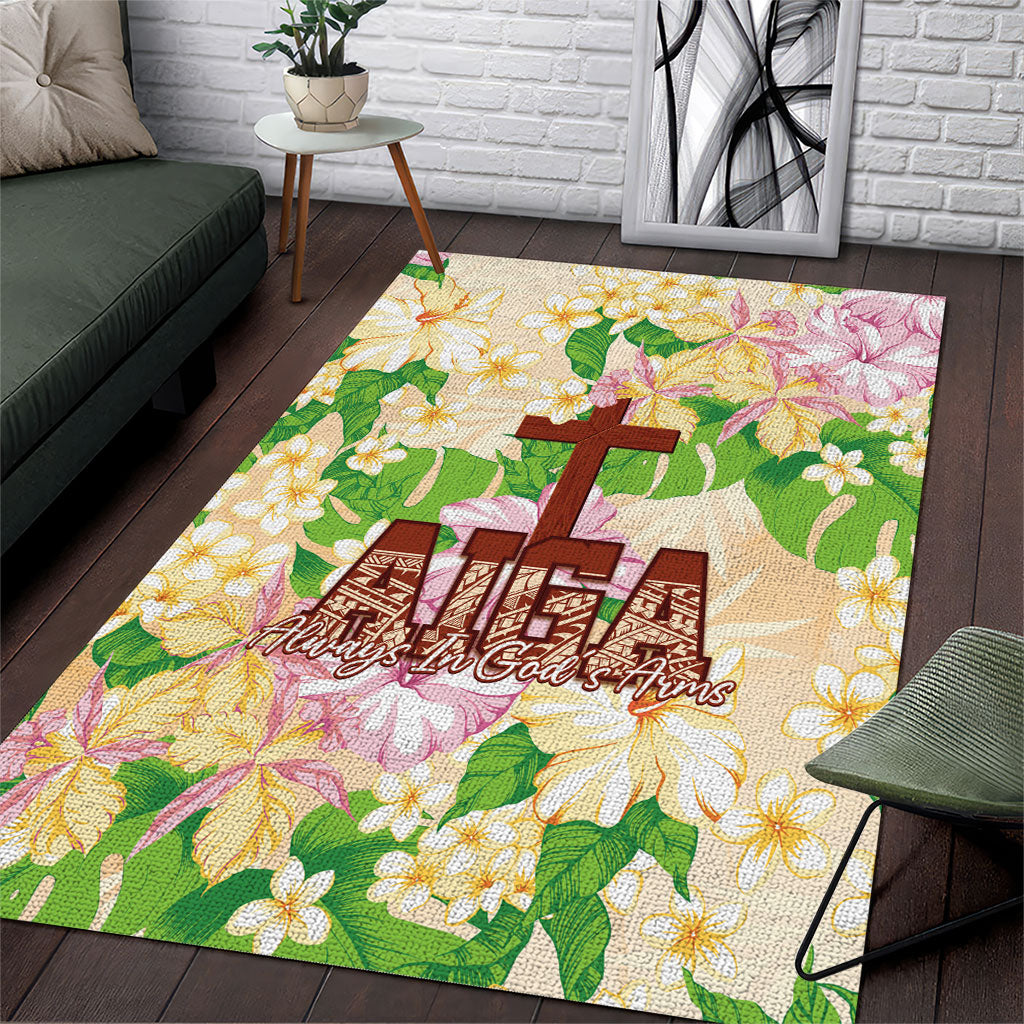Samoa AIGA Floral Theme Area Rug Always In God's Arms LT7 Multicolor - Polynesian Pride