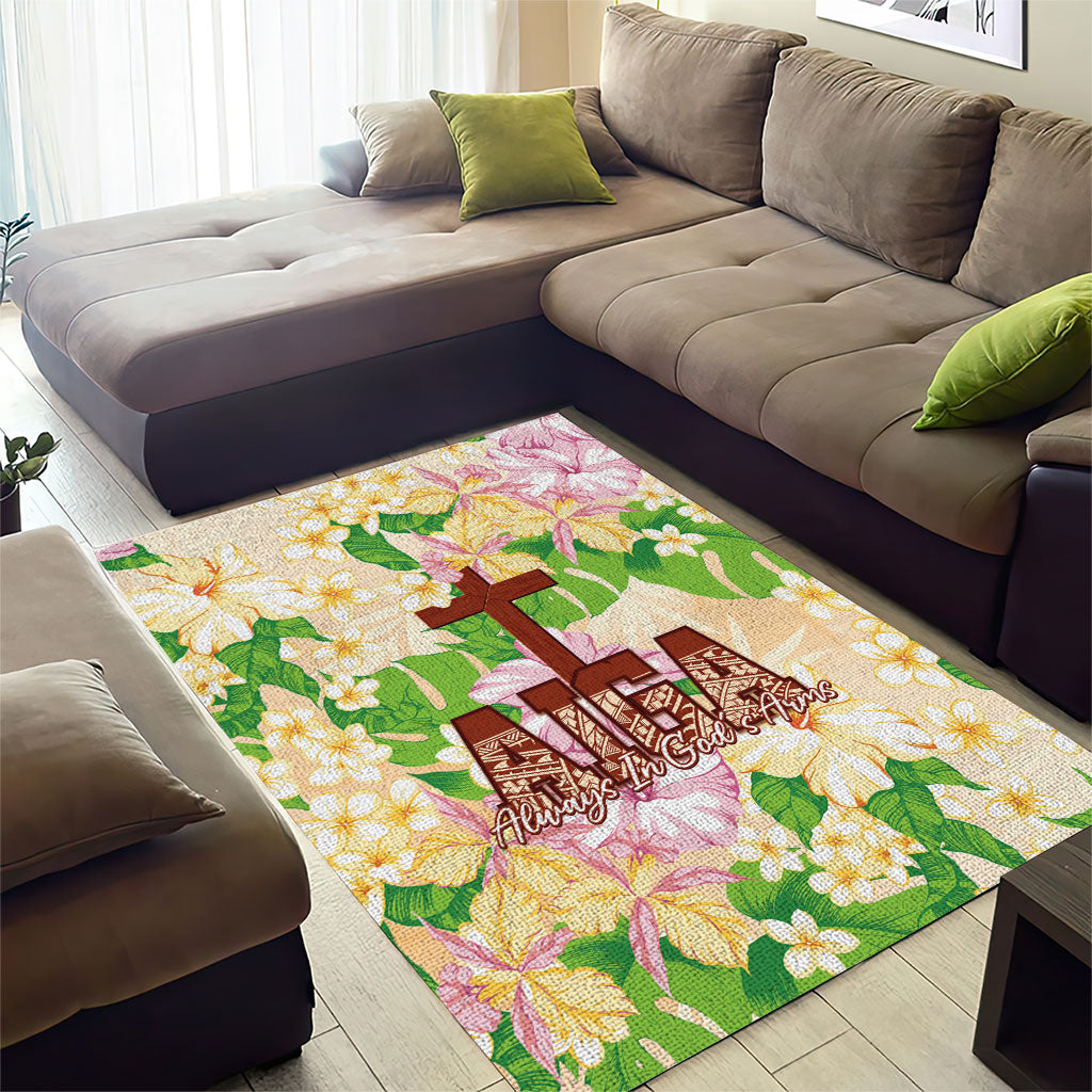 Samoa AIGA Floral Theme Area Rug Always In God's Arms LT7 - Polynesian Pride