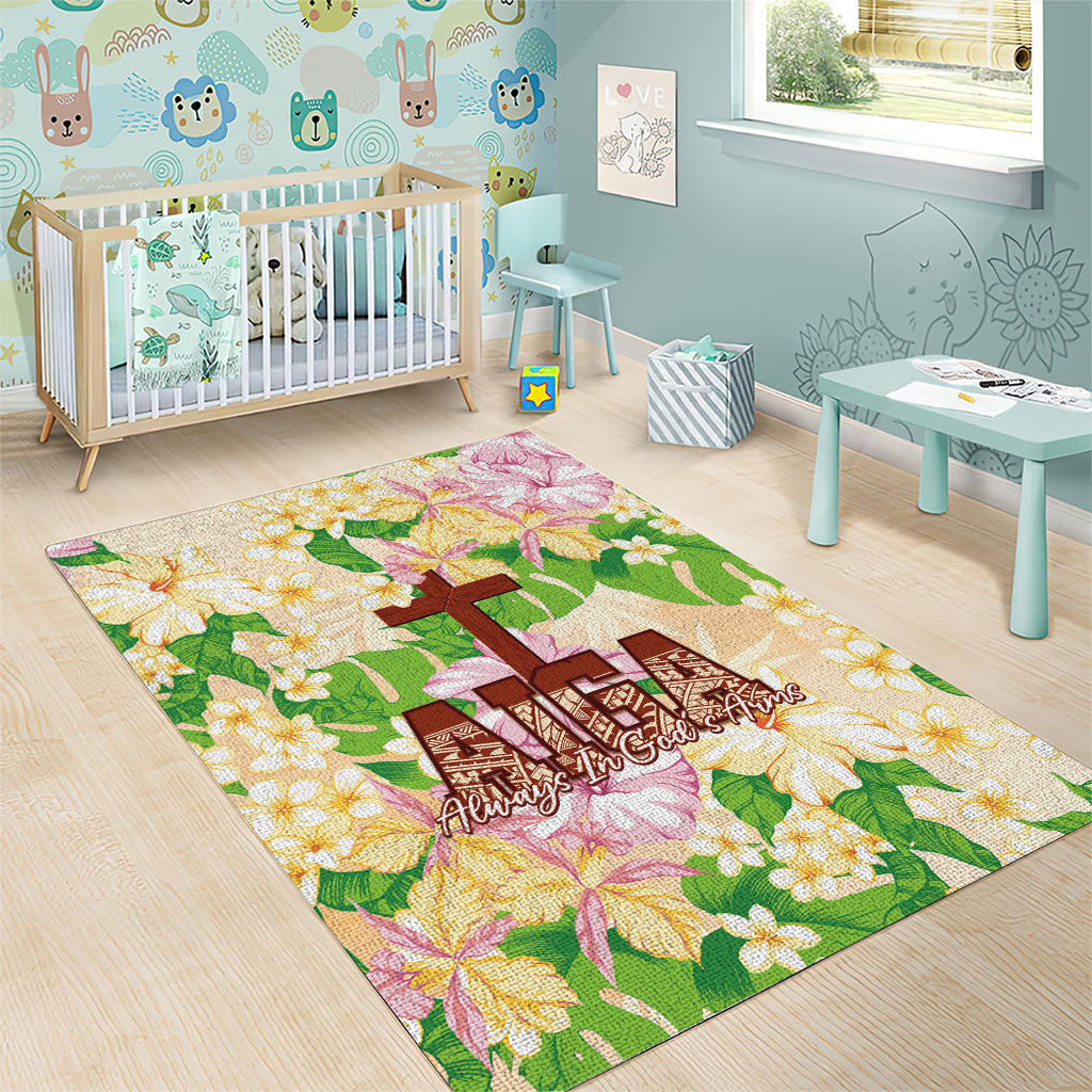 Samoa AIGA Floral Theme Area Rug Always In God's Arms LT7 - Polynesian Pride