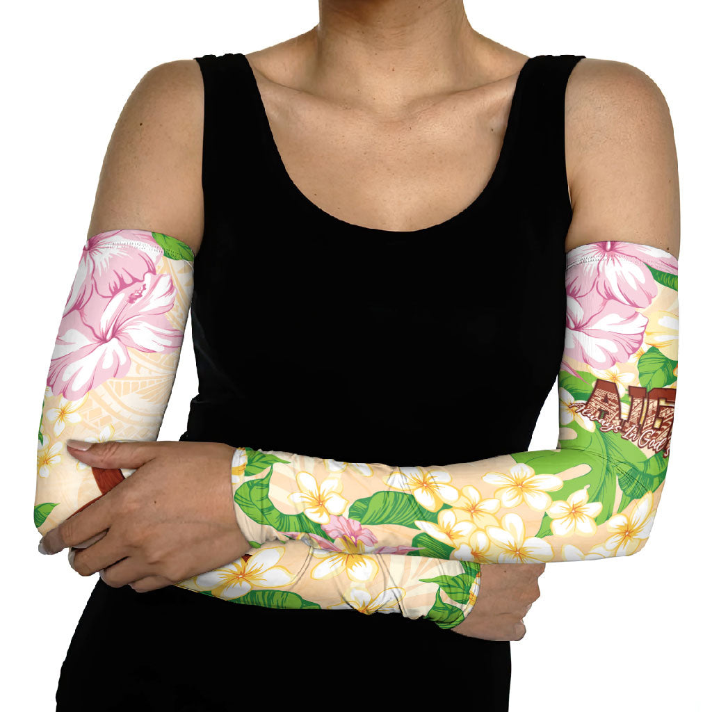 Samoa AIGA Floral Theme Arm Sleeves Always In God's Arms LT7 - Polynesian Pride