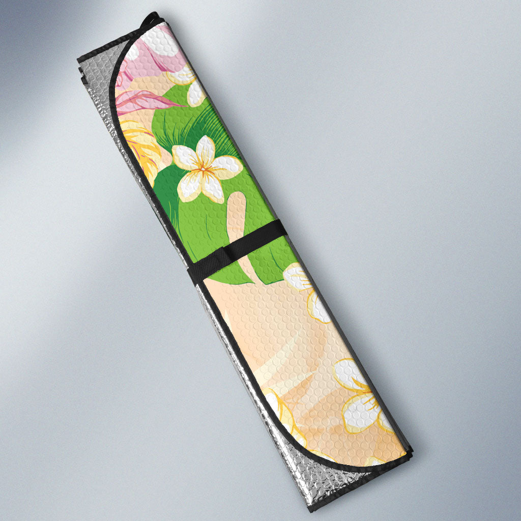 Samoa AIGA Floral Theme Auto Sun Shade Always In God's Arms LT7 - Polynesian Pride