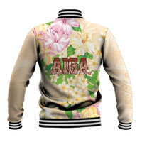 Samoa AIGA Floral Theme Baseball Jacket Always In God's Arms LT7 - Polynesian Pride
