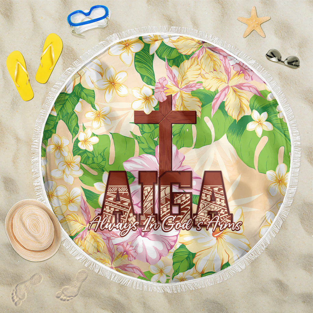 Samoa AIGA Floral Theme Beach Blanket Always In God's Arms LT7 One Size 150cm Multicolor - Polynesian Pride