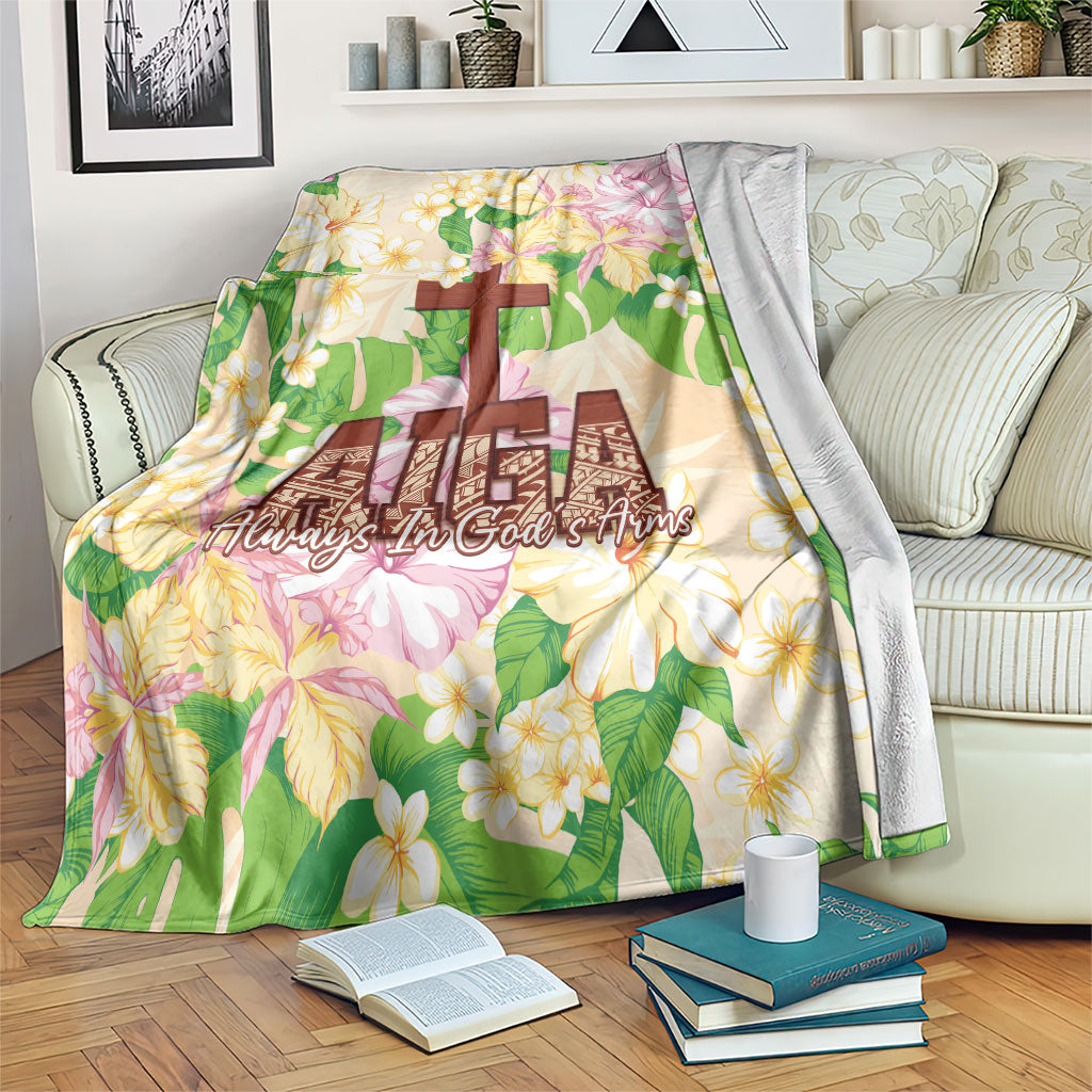 Samoa AIGA Floral Theme Blanket Always In God's Arms LT7 Multicolor - Polynesian Pride