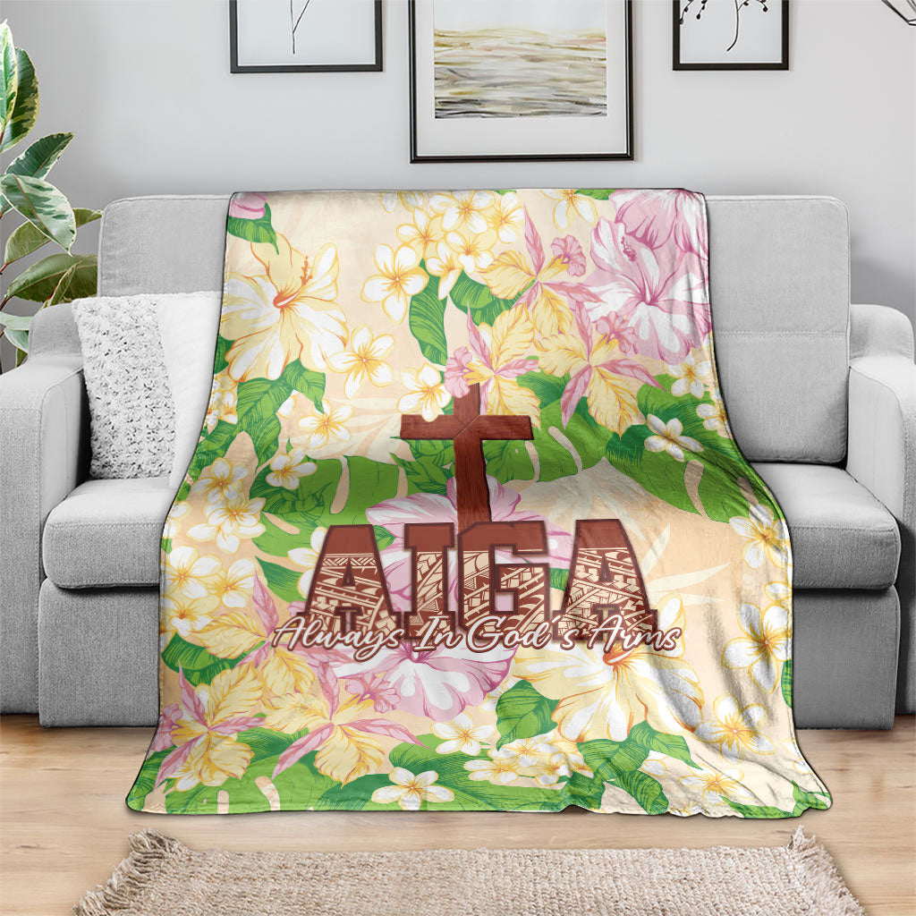 Samoa AIGA Floral Theme Blanket Always In God's Arms LT7 - Polynesian Pride