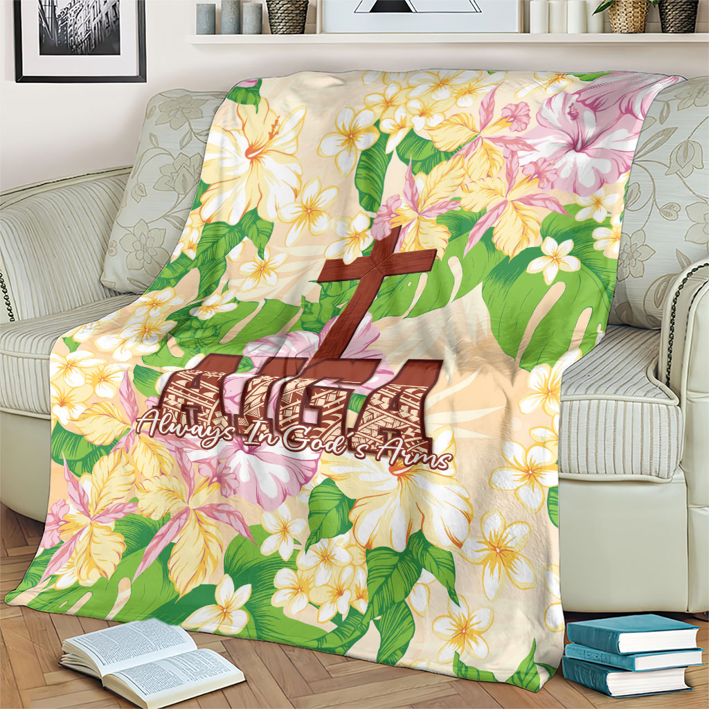 Samoa AIGA Floral Theme Blanket Always In God's Arms LT7 - Polynesian Pride