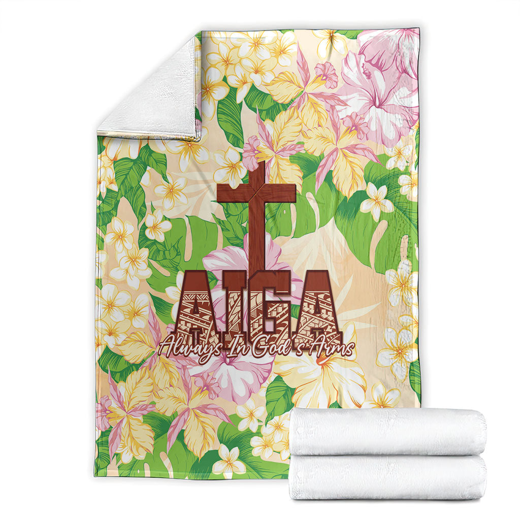 Samoa AIGA Floral Theme Blanket Always In God's Arms LT7 - Polynesian Pride