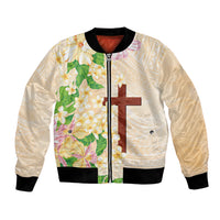 Samoa AIGA Floral Theme Bomber Jacket Always In God's Arms LT7 Unisex Multicolor - Polynesian Pride