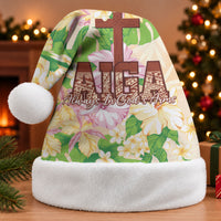 Samoa AIGA Floral Theme Christmas Santa Hat Always In God's Arms LT7 Without Fur Multicolor - Polynesian Pride