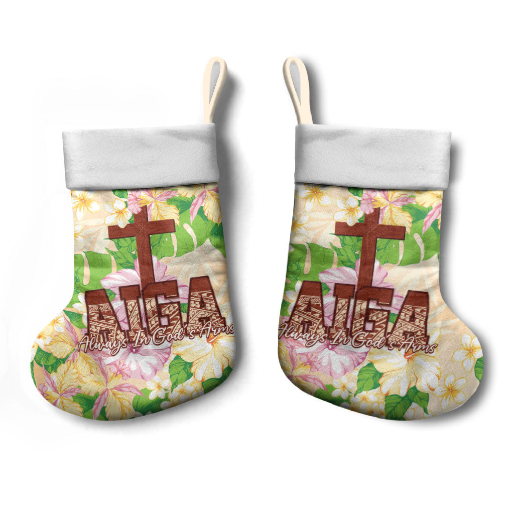 Samoa AIGA Floral Theme Christmas Stocking Always In God's Arms