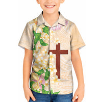Samoa AIGA Floral Theme Kid Hawaiian Shirt Always In God's Arms LT7 Kid Multicolor - Polynesian Pride