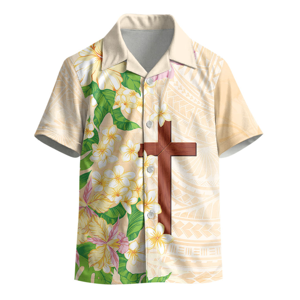 Samoa AIGA Floral Theme Kid Hawaiian Shirt Always In God's Arms LT7 - Polynesian Pride