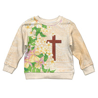 Samoa AIGA Floral Theme Kid Ugly Christmas Sweater Always In God's Arms LT7 Kid Multicolor - Polynesian Pride
