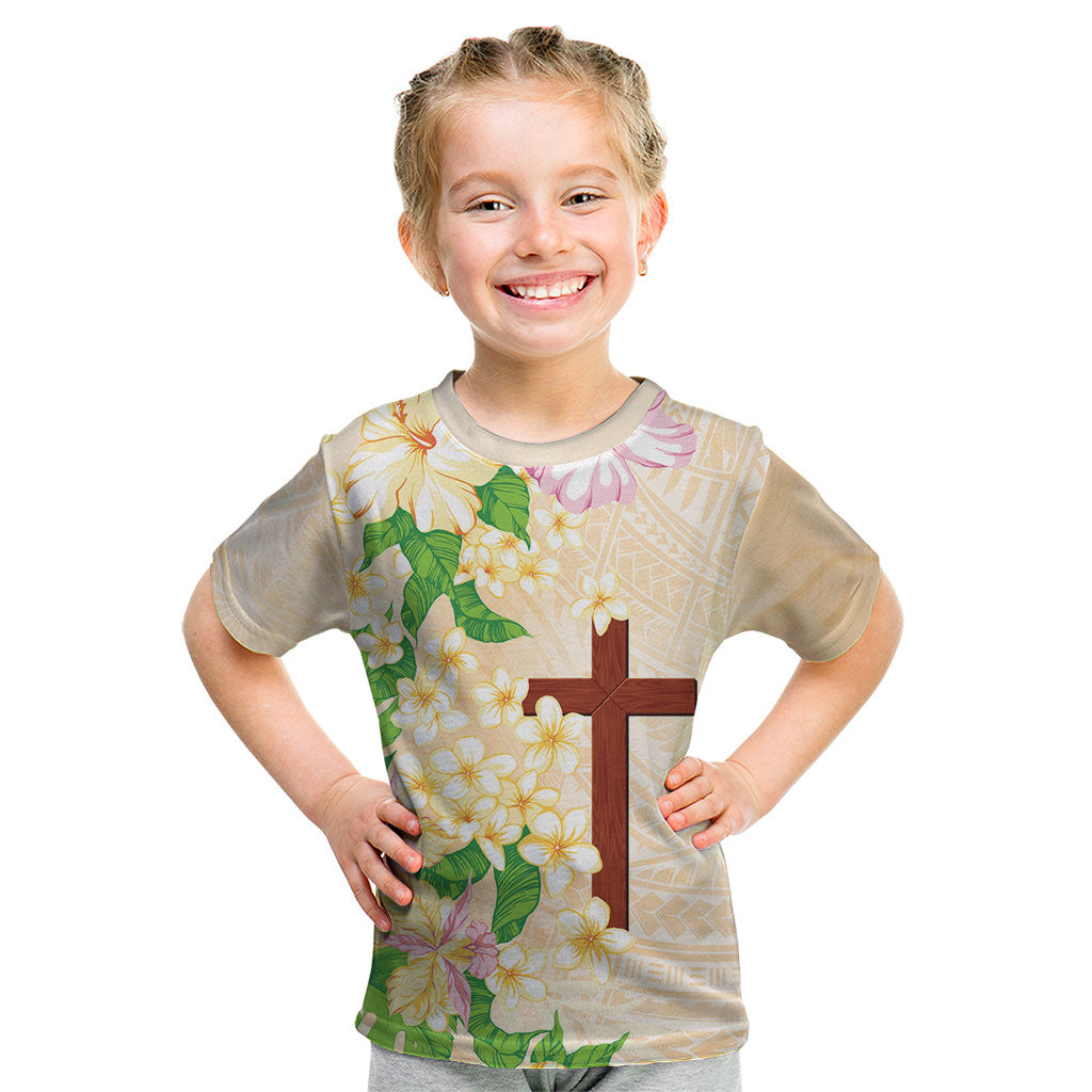 Samoa AIGA Floral Theme Kid T Shirt Always In God's Arms LT7 Multicolor - Polynesian Pride