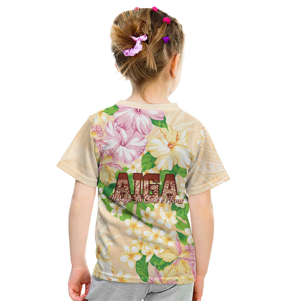 Samoa AIGA Floral Theme Kid T Shirt Always In God's Arms LT7 - Polynesian Pride