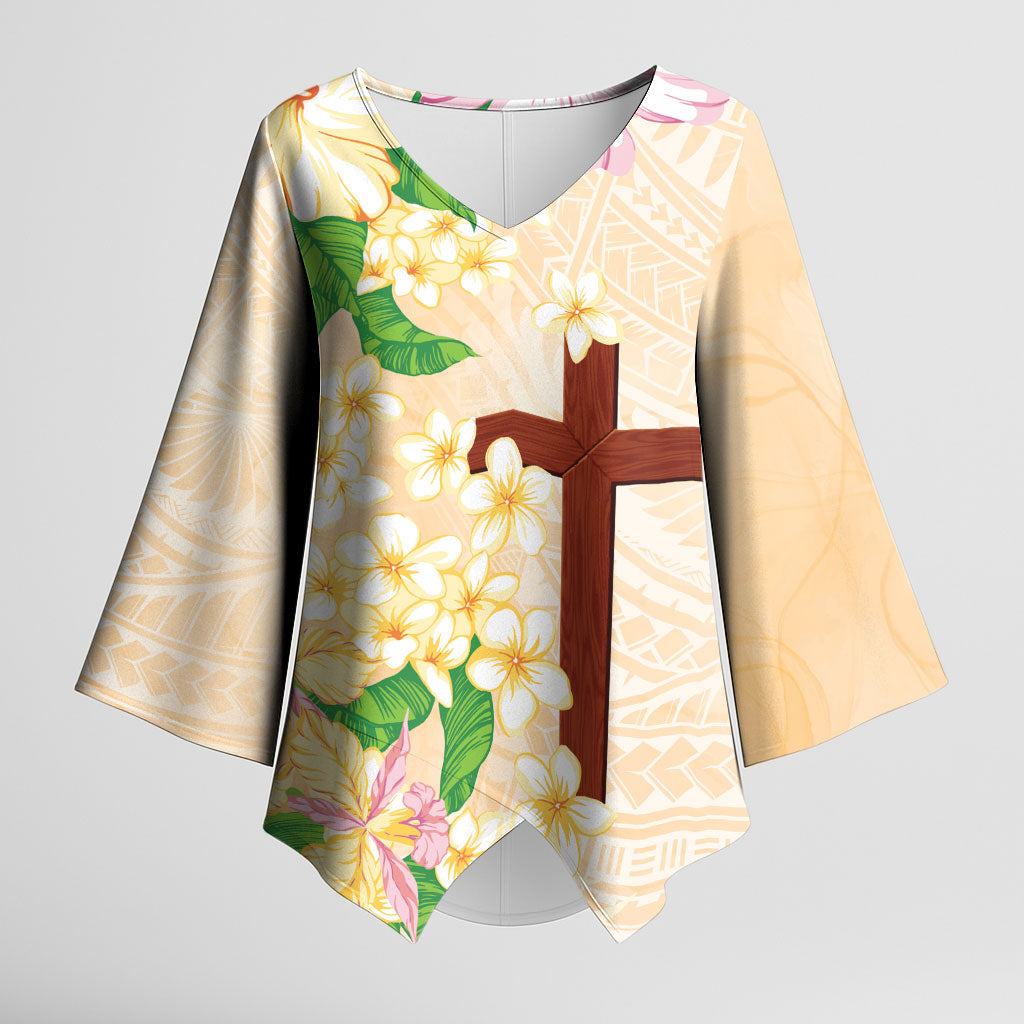 Samoa AIGA Floral Theme Kimono Sleeve Blouse Always In God's Arms LT7 Female Multicolor - Polynesian Pride
