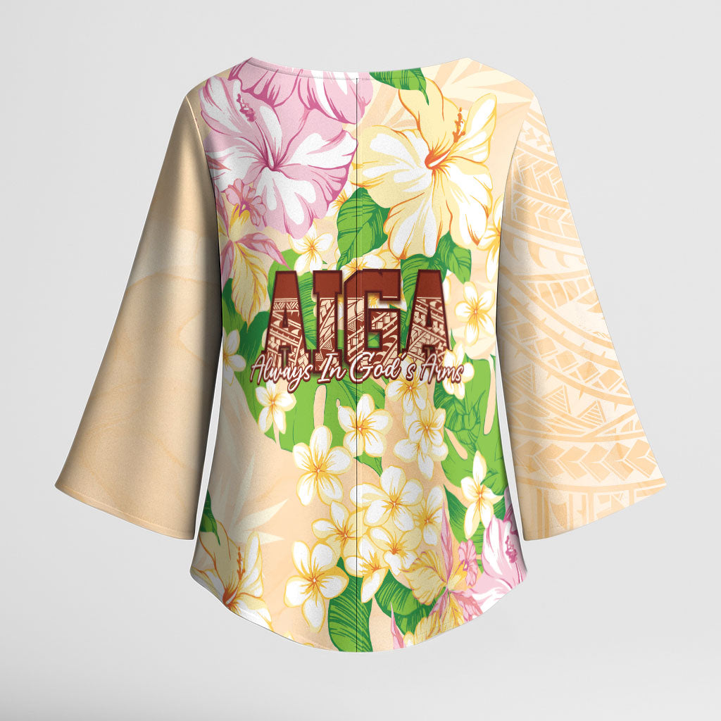 Samoa AIGA Floral Theme Kimono Sleeve Blouse Always In God's Arms LT7 - Polynesian Pride