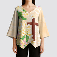 Samoa AIGA Floral Theme Kimono Sleeve Blouse Always In God's Arms LT7 - Polynesian Pride