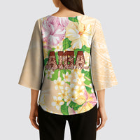 Samoa AIGA Floral Theme Kimono Sleeve Blouse Always In God's Arms LT7 - Polynesian Pride