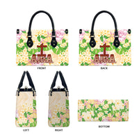 Samoa AIGA Floral Theme Leather Bag Always In God's Arms LT7 - Polynesian Pride