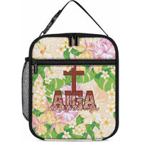 Samoa AIGA Floral Theme Lunch Bag Always In God's Arms LT7 10.2 × 8.3 × 4.3 inch Multicolor - Polynesian Pride