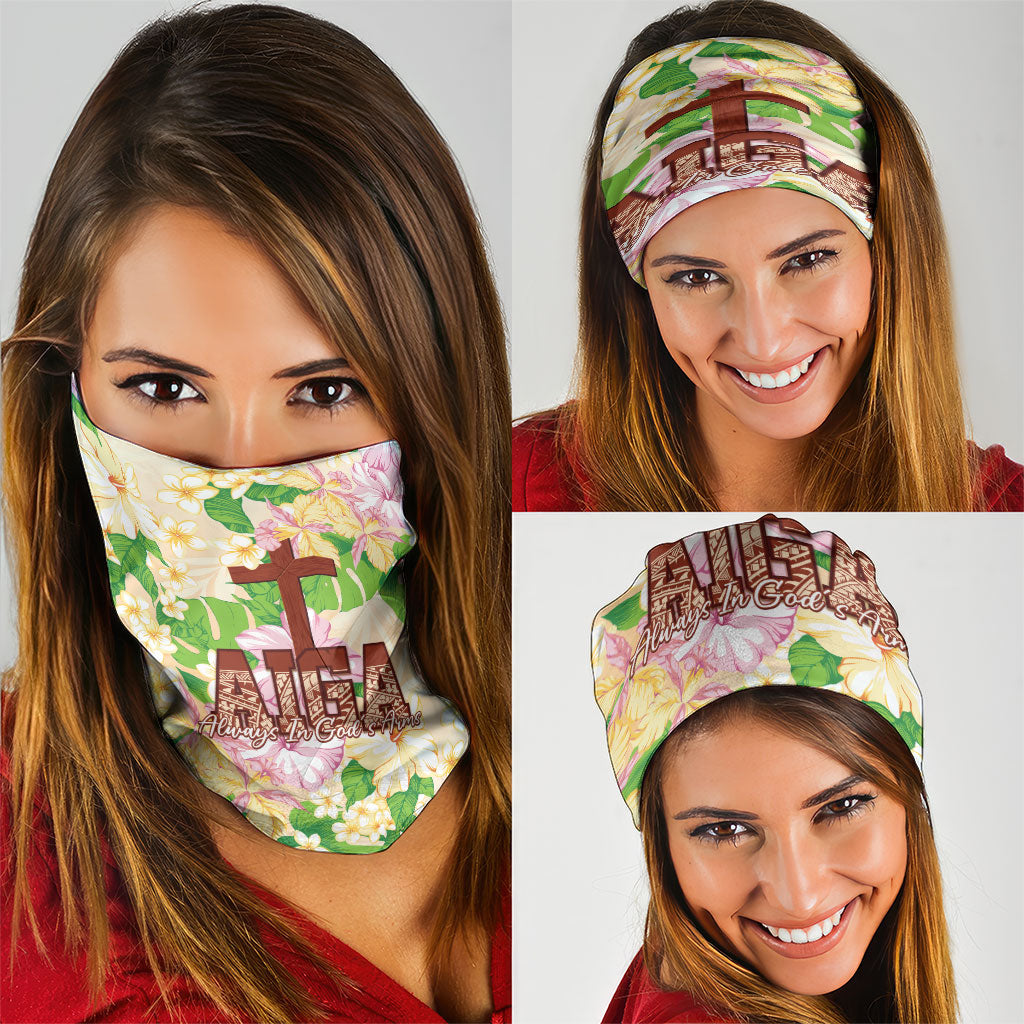 Samoa AIGA Floral Theme Neck Gaiter Always In God's Arms LT7 - Polynesian Pride