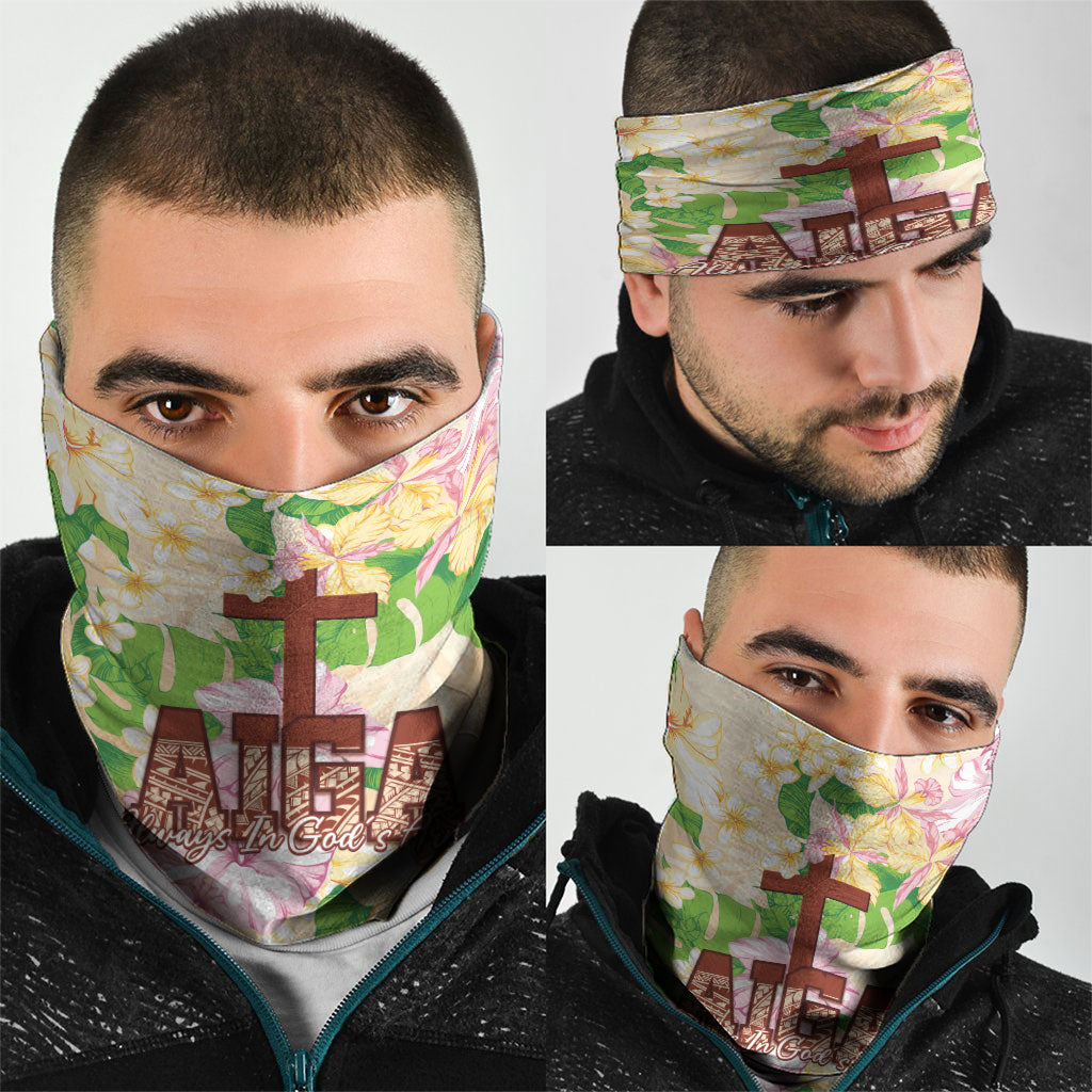 Samoa AIGA Floral Theme Neck Gaiter Always In God's Arms LT7 - Polynesian Pride