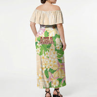 Samoa AIGA Floral Theme Off Shoulder Maxi Dress Always In God's Arms LT7 - Polynesian Pride