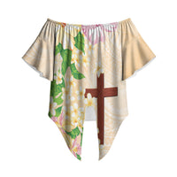 Samoa AIGA Floral Theme Off Shoulder Wrap Waist Top Always In God's Arms LT7 - Polynesian Pride