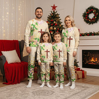 Samoa AIGA Floral Theme Christmas Pajama Set Always In God's Arms LT7 - Polynesian Pride