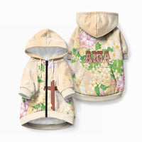 Samoa AIGA Floral Theme Pet Hoodie Always In God's Arms LT7 Zip-up Multicolor - Polynesian Pride