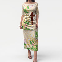 Samoa AIGA Floral Theme Puletasi Always In God's Arms LT7 Long Dress Multicolor - Polynesian Pride